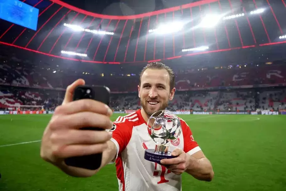 Harry Kane, who scored two goals against Lazio, was named the best player in the match or man of the match.  Bayern Munich won 3-0.  - (UEFA.com/-)